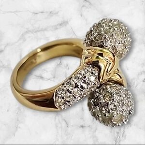 Ivana Trump  Gold & Silver Twist Ring Size 7 Fashion Jewelry